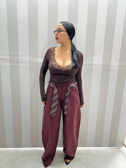 PANTALONI CRAVATTA BORDEAUX